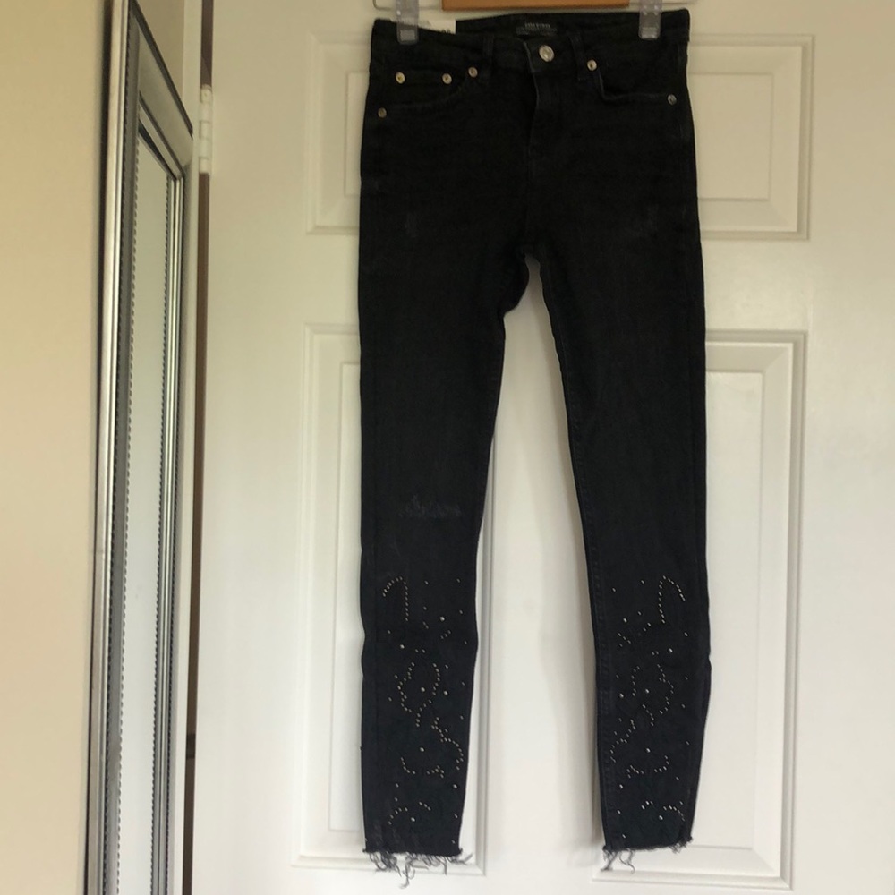 Zara Black Embroidered With Studs